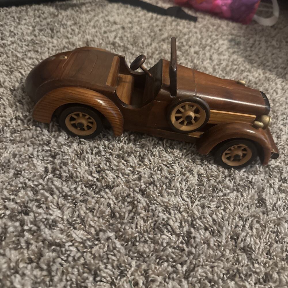 Classic Vintage Handcrafted Wooden Model Car 1933 Packard Twelve Luxury Vehicle